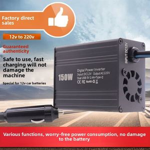 Convertisseur de tension USB pour voiture, transformateur portable 12V24V vers 220V, chargeur USB AC 150W - Product Image 2