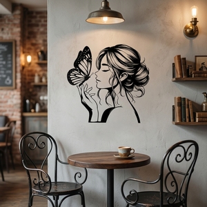Scultura Artigianale Romantica in Acciaio Inossidabile Personalizzabile con Silhouette di Coppia, Arte da Parete Intagliata al Laser - Product Image 4