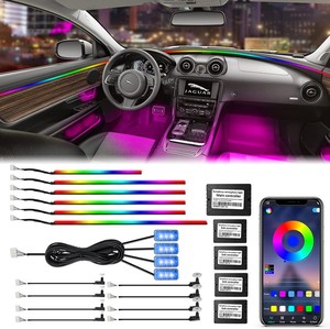 Système d'éclairage automobile universel 12V contrôlé par application, ensemble complet, bande LED acrylique décorative néon, lumière ambiante de voiture Symphony - Product Image 3