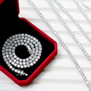 Collar de Tenis de Moissanita con Corte Brillante de Lujo Personalizado, Certificado por IGI, Plata de Ley 925, 2mm-6mm, Color DEF, Cadena VVS para Mujer - Product Image 5