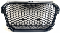 Accessoire de mise à niveau professionnel en plastique pour Audi A1 2013-2015 : Grille S1 avec cadre noir et logo électroplaqué