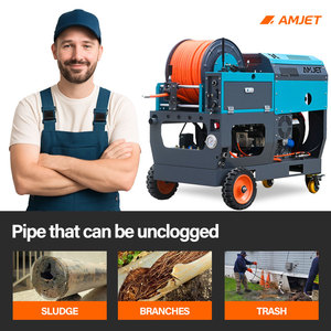 <span class=keywords><strong>Machine</strong></span> de nettoyage des égouts AMJET 300 bar 30 lpm, équipement commercial de lavage de canalisations, tuyau de 80 m, télécommande, service de canalisation - Product Image 6