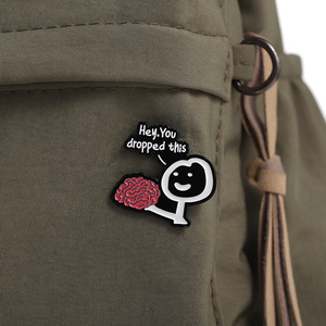 Hey, has caído este esmalte, alfileres, cerebro personalizado, frases humorísticas divertidas, broche, insignia de solapa, joyería sarcástica, regalo al por mayor - Product Image 3