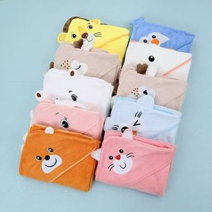 Couverture d'emmaillotage en <span class=keywords><strong>polaire</strong></span> corail pour enfants 80*80cm, serviette de bain épaisse pour nouveau-né, <span class=keywords><strong>poncho</strong></span> absorbant à motif de dessin animé, livraison rapide - Product Image 1