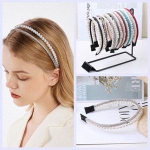 Serre-tête double couche en perles et strass pour femme, élégant et tendance, accessoire pour le quotidien et les sorties - Product Image 1
