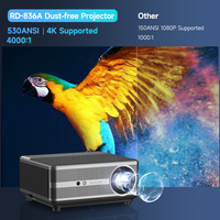 Rigal RD-836A Antipoussière Android WIFI Projecteurs professionnels Équipements de présentation Projecteurs intelligents 4k fermés pour TV Home Cinéma