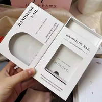Haut de gamme Logo personnalisé Nail Art bijoux affichage boîtes rigides en relief fenêtre tiroir éponge fait matériaux recyclés en gros