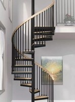Escaliers en colimaçon en bois massif Prima Home échelles rotatives haut de gamme et élégantes pour salons de villa
