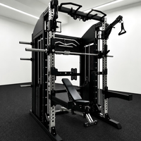 Station de musculation Smith Premium avec double pile de poids et banc à poulies réglable pour la musculation à domicile