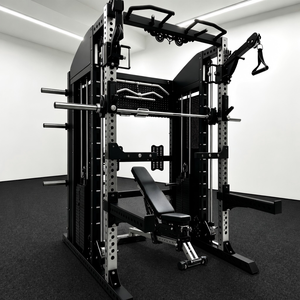 Station de <span class=keywords><strong>musculation</strong></span> Smith Premium avec double pile de poids et <span class=keywords><strong>banc</strong></span> à poulies réglable pour la <span class=keywords><strong>musculation</strong></span> à domicile - Product Image 1