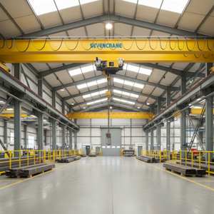 Various Mechanical Equipment Low Price Sevencrane Brand Single Girder European Type Overhead Crane Motor <b>Engine</b> Gear 20 Ton 18m - Product Image 1