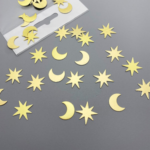 Hstyle Moon and Star Foil <strong>Confetti</strong> 100pcs/<strong>bag</strong> for Wedding Birthday Baby Shower Gold Star and Moon Foil <strong>Confetti</strong> Sequin - Product Image 2
