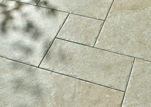 Vôi đá sứ gạch lát sàn màu be màu kích thước khác nhau trộn với nhau cắt chéo gạch gốm mờ bề mặt gạch - Product Image 4