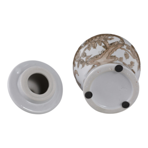Vaso decorativo in stile chinoiserie con coperchio, vaso ornamentale in ceramica per soggiorno, ufficio, decorazione elegante per la casa - Product Image 6