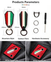 Porte-clés de voiture en fibre de carbone en gros avec boîte cadeau – Ensemble complet
