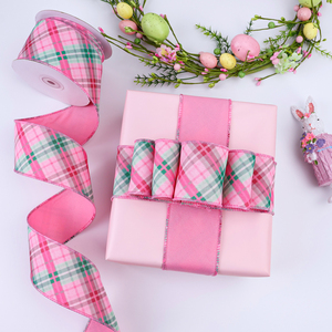 Cinta de Dos Tonos de 2.5 Pulgadas con Borde Metálico, Color Pastel Brillante, para Decoración de Árboles, Guirnaldas, Envoltura de Regalos y Lazos - Product Image 4