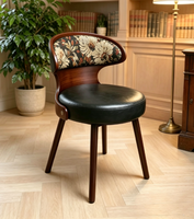 Chaise de salle à manger BST en bois massif, style français minimaliste moderne, avec dossier pivotant, pieds en hêtre, revêtement en tissu pour la salle à manger à domicile
