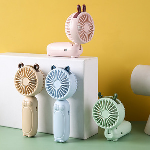 Ventilateur portable pliable rechargeable à piles, design dessin animé, pour bureau, cadeau - Product Image 2