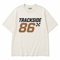 320GSM 100% gekamd katoen oversized race T-shirt heather grijs raceauto graphic custom logo OEM ODM casual sport T-shirt groothandel