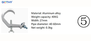 <span class=keywords><strong>Pince</strong></span> de fixation Gothylight en aluminium pour truss de scène, pour projecteur <span class=keywords><strong>LED</strong></span> Par - Product Image 4
