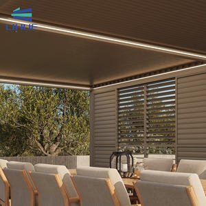 Moderna pérgola de aluminio Pérgola de patio Gazebo Arcos al aire libre Bioclimática Pérgola de aluminio Apertura Techo de persiana - Product Image 6