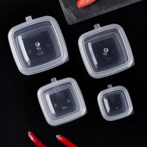 1oz 2oz 3oz 4oz 5oz PP Transparent Disposable Food Container Lids Takeaway Square <b>Sauce</b> Cup Condiment Custom Logo Free Sample - Product Image 3