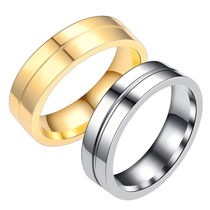 Anello Nuziale in Tungsteno Stile Monogroove Color Oro e Argento per Uomo, Gioielleria Fine - Product Image 1