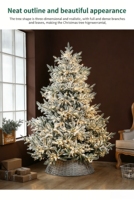 Sapin de Noël artificiel floqué avec guirlandes LED détachables - Décoration de Noël en PVC/PE effet neige