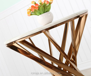 Tavolino d'Angolo di Lusso con Gambe <span class=keywords><strong>in</strong></span> Acciaio Inox Dorato e Piano <span class=keywords><strong>in</strong></span> <span class=keywords><strong>Marmo</strong></span>, <span class=keywords><strong>per</strong></span> Casa, Hotel e Ufficio - Product Image 4