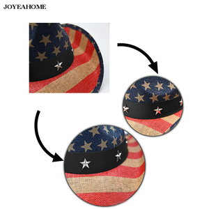 Sombrero de <span class=keywords><strong>Vaquero</strong></span> con Bandera Patriótica de CALIFORNIA, Estrellas y Rayas, Sombrero de <span class=keywords><strong>Vaquero</strong></span> Vintage para Hombre con Bandera Americana, Forma Occidental, Color Rojo - Product Image 2