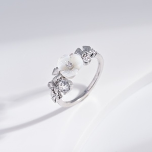 custom plata 925 sterling <b>Silver</b> Cute Heart Shape shell <b>ring</b> <b>adjustable</b> woman fashion unique gold plated ladies wedding <b>rings</b> - Product Image 2