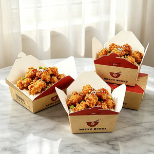 Caja <span class=keywords><strong>de</strong></span> almuerzo desechable plegable estilo chino para pollo deshuesado con arroz, envase hermético a prueba <span class=keywords><strong>de</strong></span> fugas para llevar pollo frito - Product Image 4