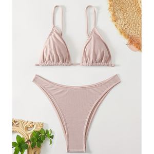 Conjunto de Bikini de 2 Piezas OUTPACE para Mujer, Azul Rey Sólido, Top de Un Hombro con Push-Up, Braguita de Tanga, Secado Rápido, Ropa de Playa - Product Image 1