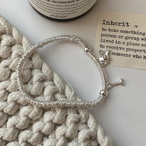 Pulsera de cuentas de plata esterlina S925 hecha a mano, versión coreana, diseño de nicho, cuerda elástica, joyería de personalidad a la moda - Product Image 5