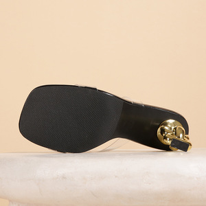 Sandali da Donna 2023 Nuovo Design Ultimi Modelli Sandali Trasparenti per Donne e Signore Scarpe con Tacco Alto Stile Particolare Sandali con Punta Quadrata e Tacco - Product Image 3