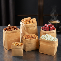Bolsas de Embalaje de Compras Biodegradables de Papel Kraft Simple de Alta Calidad Personalizadas con su Propio Logotipo