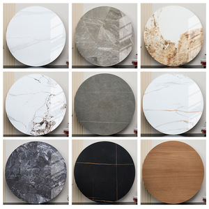 <b>Round</b> Rotating Slab Tabletop For Dining Room Home Use With Support Structure - Product Image 1