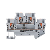 Bloc de jonction PTTB2.5 double niveau, droit, deux entrées et deux sorties, monté sur rail, produit par le fabricant, pour conducteurs de 2,5 mm²