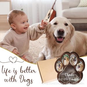 Wooden Pet Paw Photo Frame Fur Collection Display Stand For Dog Cat <b>Memorial</b> <b>Gift</b> Customized Shape Handmade Decorative - Product Image 1