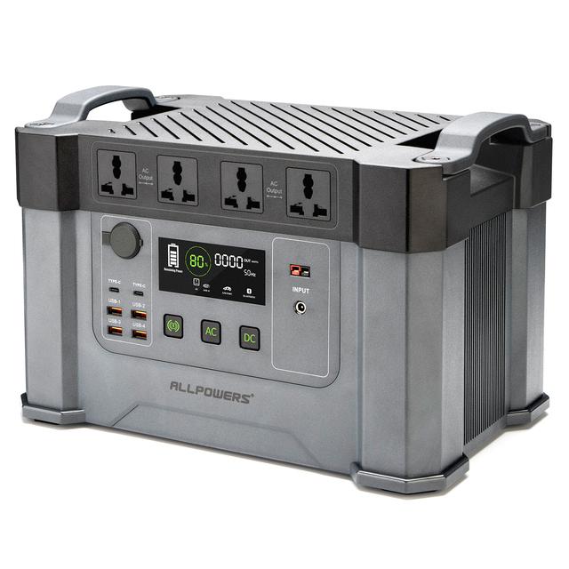 110V 220V AC Emergency 1500Wh Electrical Solar Portable Power Station Generator 2000W Jump Starter Power Station