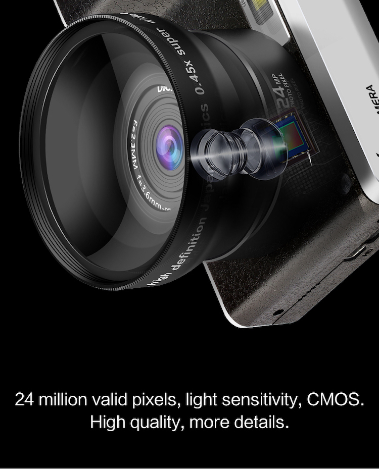 Professional SLR Digital Camera 4 inch Touch Screen Display 24 Million Pixels Kids Camera 4K Digital with Wide Angle Lens