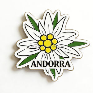 Imán de Refrigerador Esmaltado con <span class=keywords><strong>el</strong></span> Monumento Nacional de Andorra, Recuerdo Personalizado de Andorra, Imán Metálico para Refrigerador con Flor de Edelweiss, Venta al Por Mayor - Product Image 4