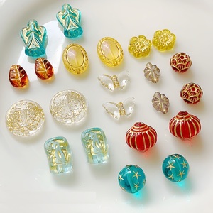 Vintage Transparent Flowers Oval Beads Pumpkin Beads <b>Beading</b> Acrylic Handmade DIY Jewelry Earrings Material Accessories - Product Image 2