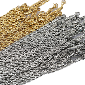 Kalung Rantai Tali Hiphop Baja Anti Karat Grosir, Dapat Disesuaikan, Lapis Emas 14K, Model Pilin, Perhiasan untuk Pengecer, Hadiah - Product Image 1