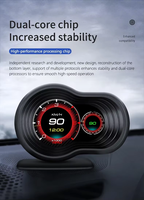 F9 Speedometer Pengukur Level Bahan Bakar Suhu Air Tegangan RPM Tachometer AFR Meter Multifungsi OBD HUD Head-up Display