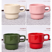 Tasse à café en céramique d'inspiration coréenne de 9oz en gros tasse de bureau mignonne imprimée de logo personnalisé avec fonction empilable pour cadeaux d'affaires