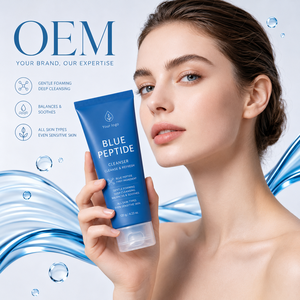 Limpiador Facial con Péptidos Azules, Espuma Suave, Limpieza Profunda, Cuidado Calmante para Piel Sensible, OEM - Product Image 6