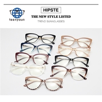 Monture de lunettes personnalisée Teenyoun avec logo, en métal, tendance, pour femmes, style œil de chat, en TR90, anti-lumière bleue, lunettes optiques, Gafas