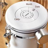 Conteneur de stockage de grains de café en acier inoxydable, ensemble de stockage alimentaire sous vide écologique pour une utilisation en cuisine