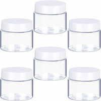 Emballage cosmétique de qualité alimentaire 100 ml 120 ml 150 ml 200 ml 250 ml, pot en plastique PET transparent avec couvercles transparents en aluminium